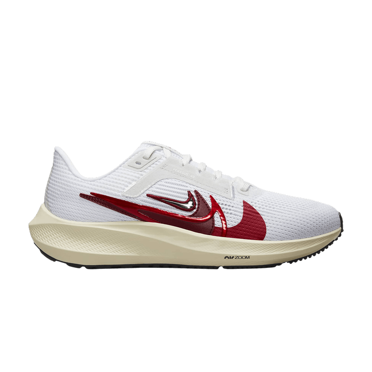 Nike Wmns Air Zoom Pegasus 40 Premium 'Quadruple Swoosh - White Team Red' — White/Photon Dust/University Red/Multi-Color