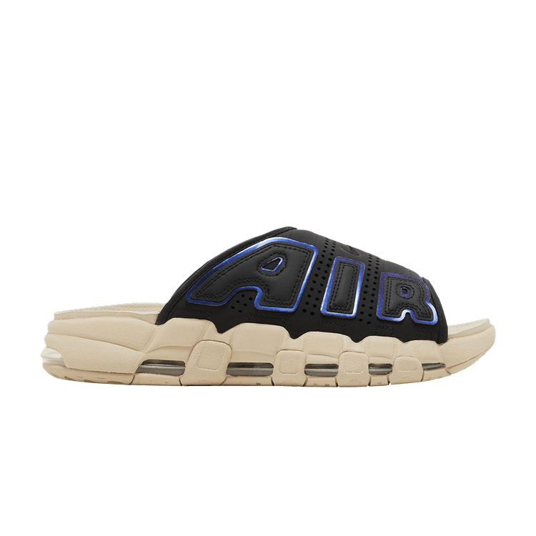 Nike Air More Uptempo Slide 'Black Sanddrift Iridescent' — Black/Multi-Color/Sanddrift/Clear