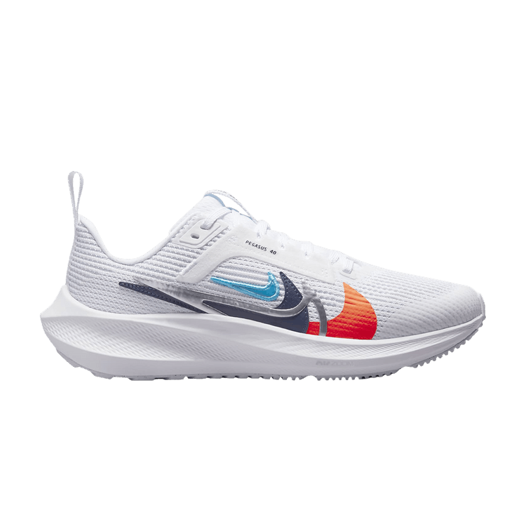 Nike Air Zoom Pegasus 40 Premium GS 'Quadruple Swoosh - White Multi-Color' — White/Football Grey/Multi-Color