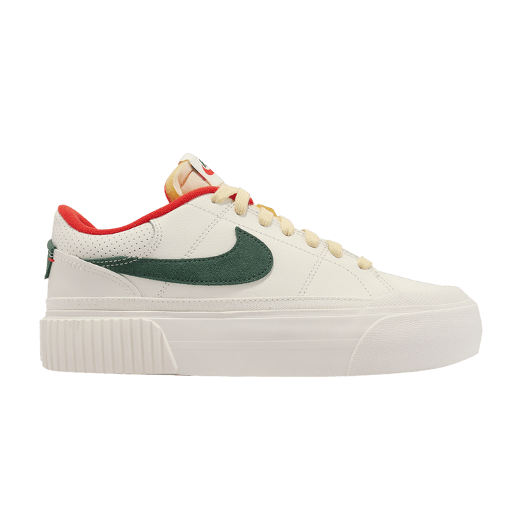 Nike Wmns Court Legacy Lift 'Sail Noble Green' — Sail/Picante Red/Opti Yellow/Noble Green