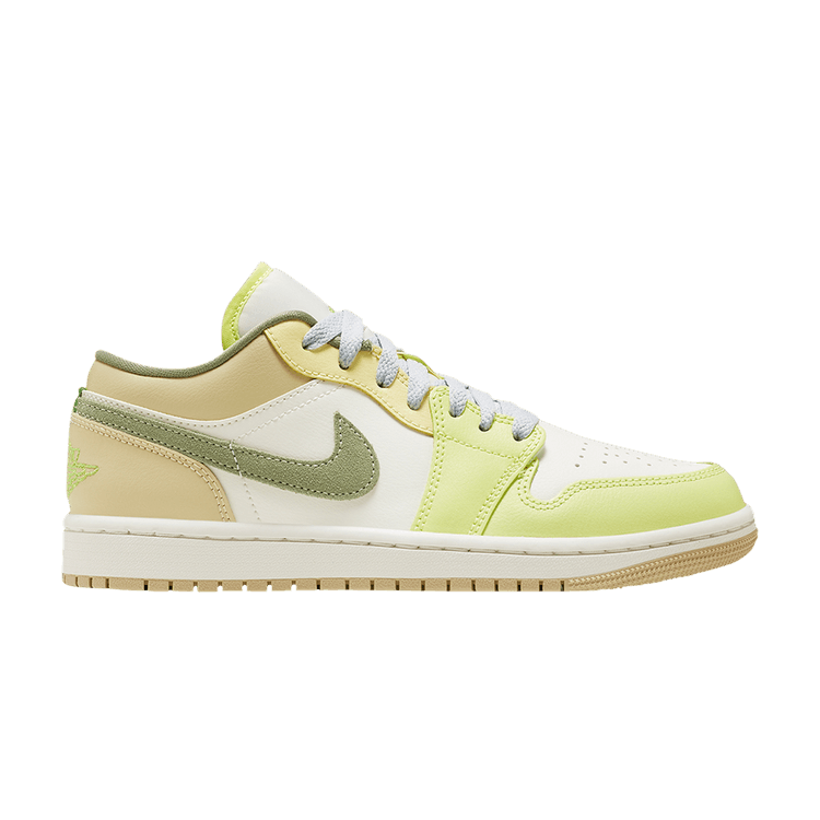 Nike Wmns Air Jordan 1 Low 'Sail Pale Citron' — Sail White/Oil Green/Light Lime Green