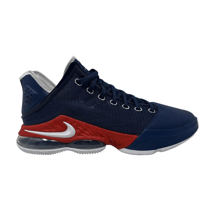 Nike LeBron 19 Low 'Duquesne University Away' PE — Navy/White/University Red