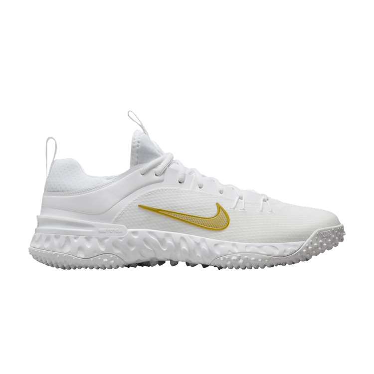 Nike Huarache 9 Elite TF LAX 'White Metallic Vivid Gold' — White/White/Metallic Vivid Gold