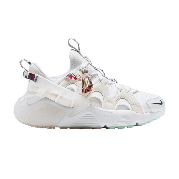 Nike Wmns Air Huarache Craft 'Native Tribal' — White/Midnight Navy/Light Orewood Brown/Clear Jade/University Red