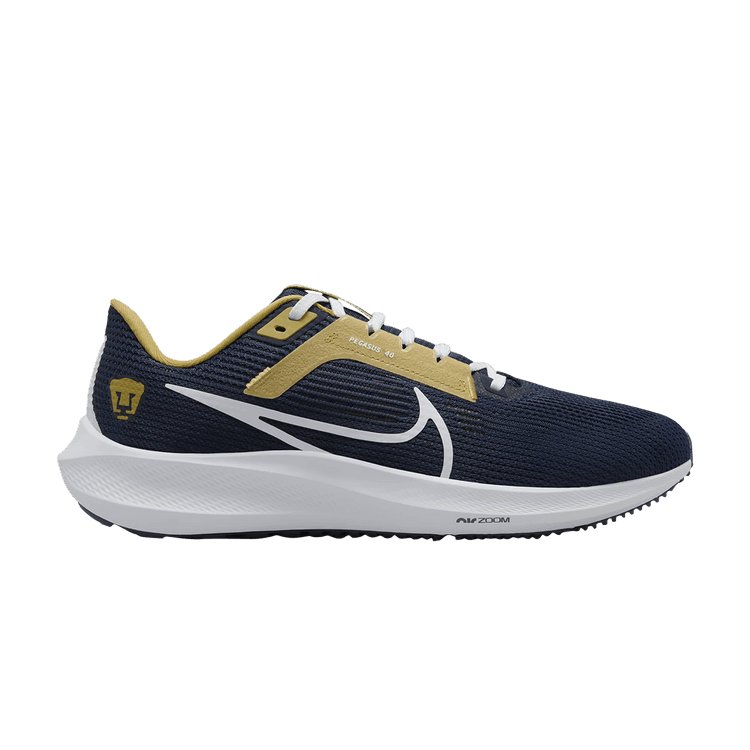 Nike Air Zoom Pegasus 40 'Pumas UNAM' — Obsidian/Truly Gold/White