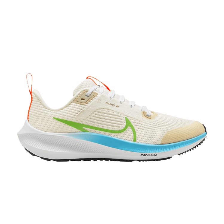 Nike Air Zoom Pegasus 40 GS 'Pale Ivory Baltic Blue' — Pale Ivory/White/Baltic Blue/Action Green