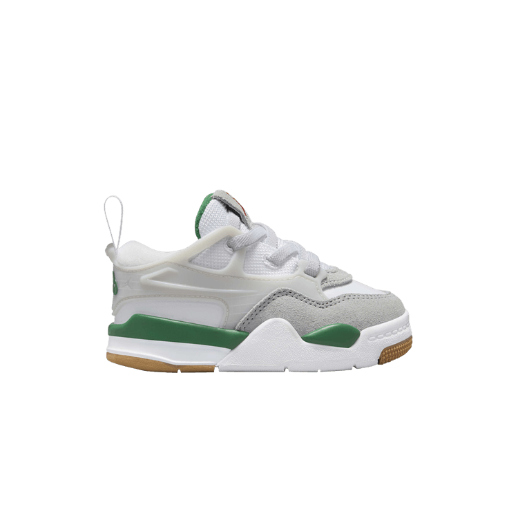 Air Jordan 4 RM TD 'Pine Green' — White/Pine Green/Neutral Grey/Wolf Grey/Varsity Red/Gum Dark Brown