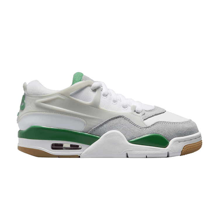 Air Jordan 4 RM GS 'Pine Green' — White/Pine Green/Neutral Grey/Wolf Grey/Varsity Red/Gum Dark Brown