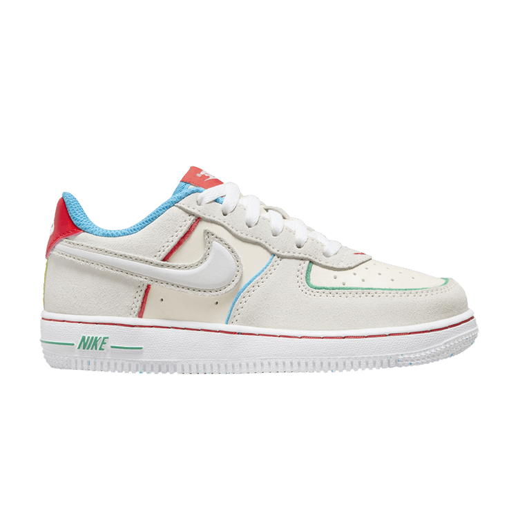 Nike Force 1 LV8 PS 'Holiday Cookies' — Pale Ivory/Picante Red/Baltic Blue/White
