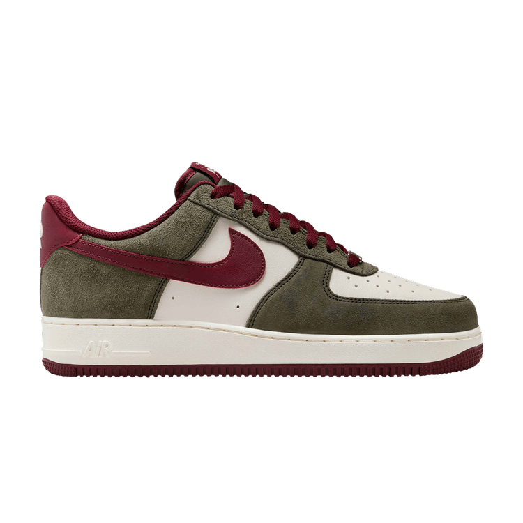 Nike Air Force 1 '07 LV8 'Cargo Khaki Dark Team Red' — Cargo Khaki/Pale Ivory/Dark Team Red
