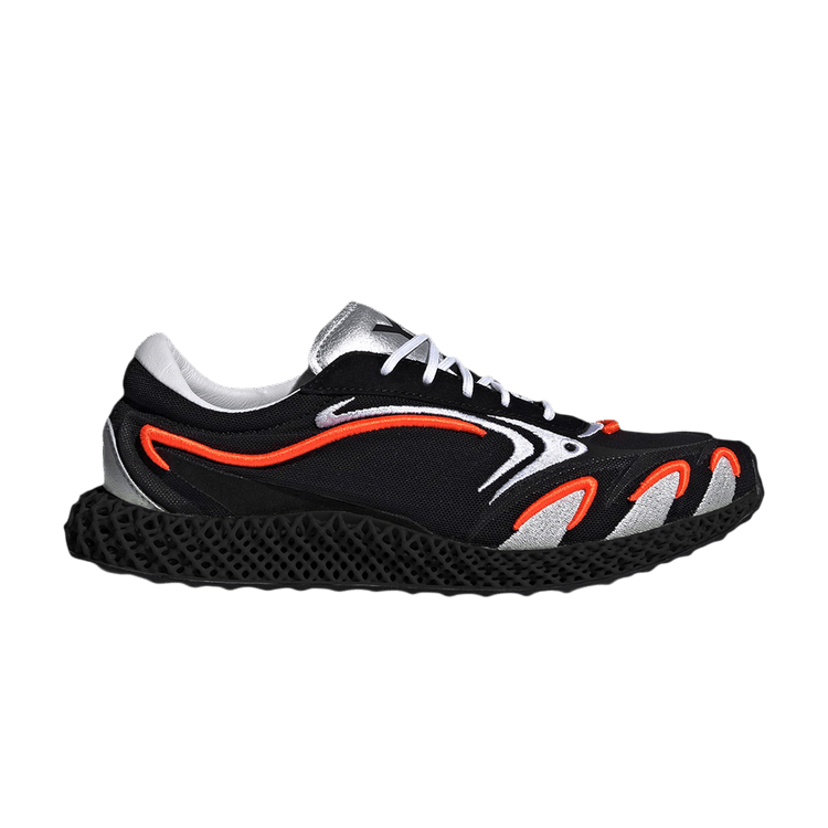adidas Y-3 Runner 4D 'Solar Orange' — Core Black/Solar Orange/Silver Metallic