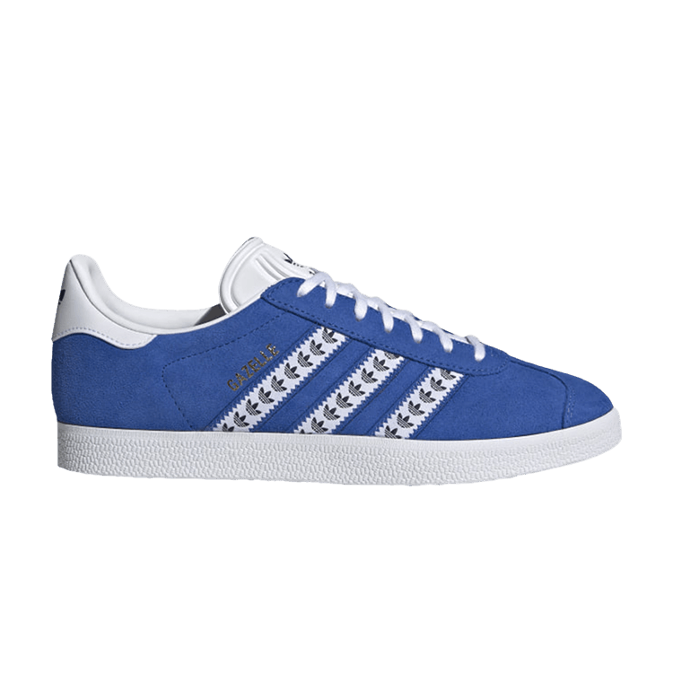 Adidas Gazelle 'Trefoil Stripe' — Blue/Cloud White/Gold Metallic