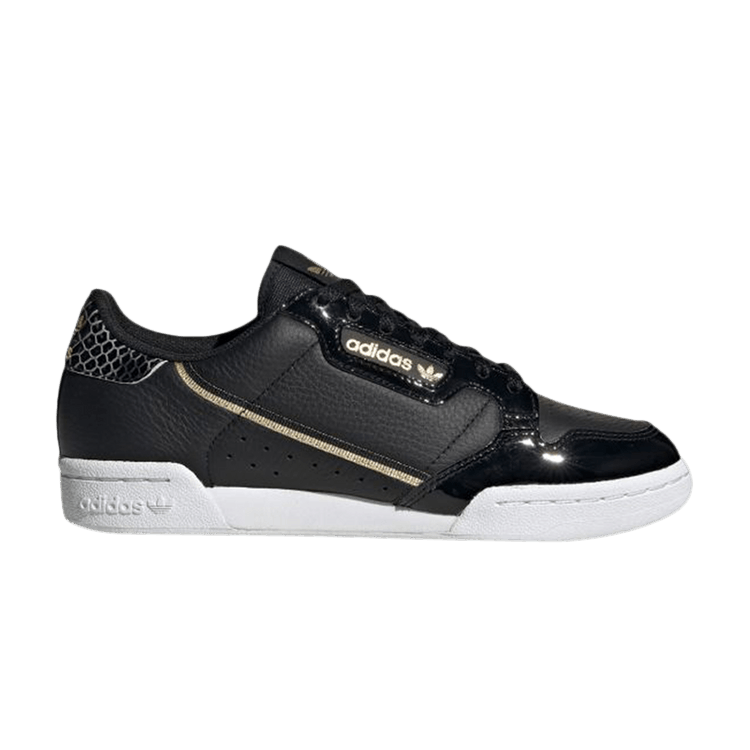 Adidas Wmns Continental 80 'Black Gold Metallic' — Core Black/Footwear White/Gold Metallic