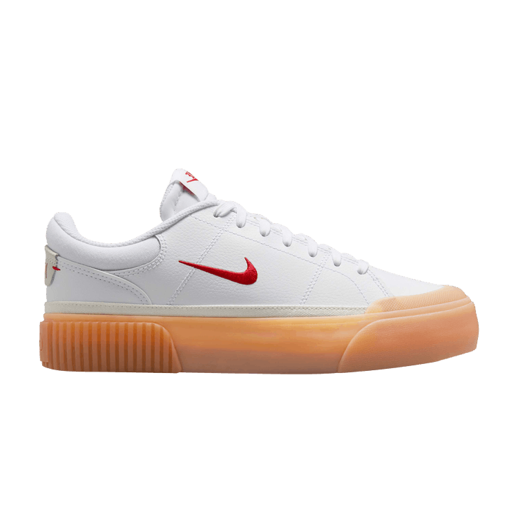Nike Wmns Court Legacy Lift 'White University Red Gum' — White/Gum Yellow/Sail/University Red