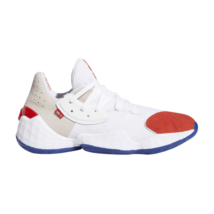 adidas Harden Vol. 4 'Question' — Cloud White/Red/Team Royal Blue