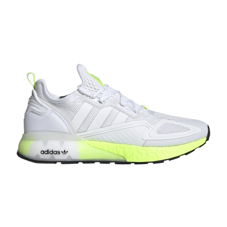Adidas ZX 2K Boost 'White Solar Yellow' — Cloud White/Cloud White/Solar Yellow