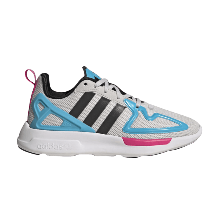 Adidas ZX 2K Flux J 'Grey Signal Cyan' — Grey/Core Black/Signal Cyan