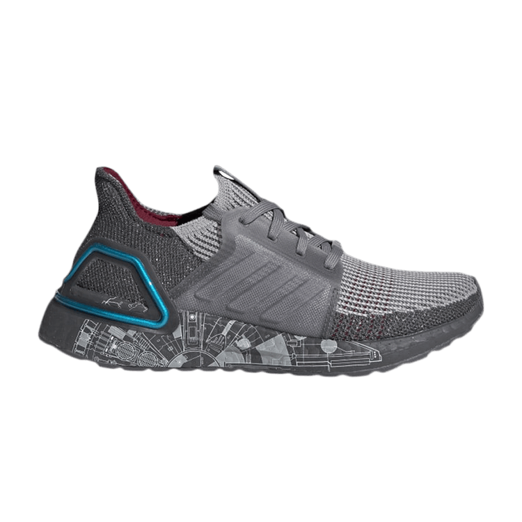 Star Wars x adidas UltraBoost 19 J 'Millenium Falcon' — Grey/Grey/Bright Cyan