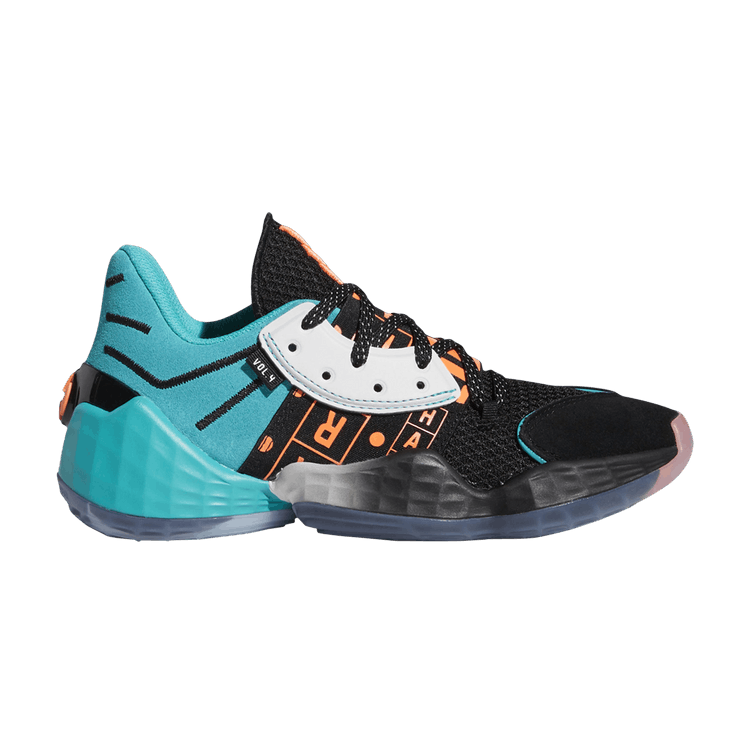 Adidas Harden Geek Up J 'Signal Coral' — Core Black/Signal Coral/Hi Res Aqua