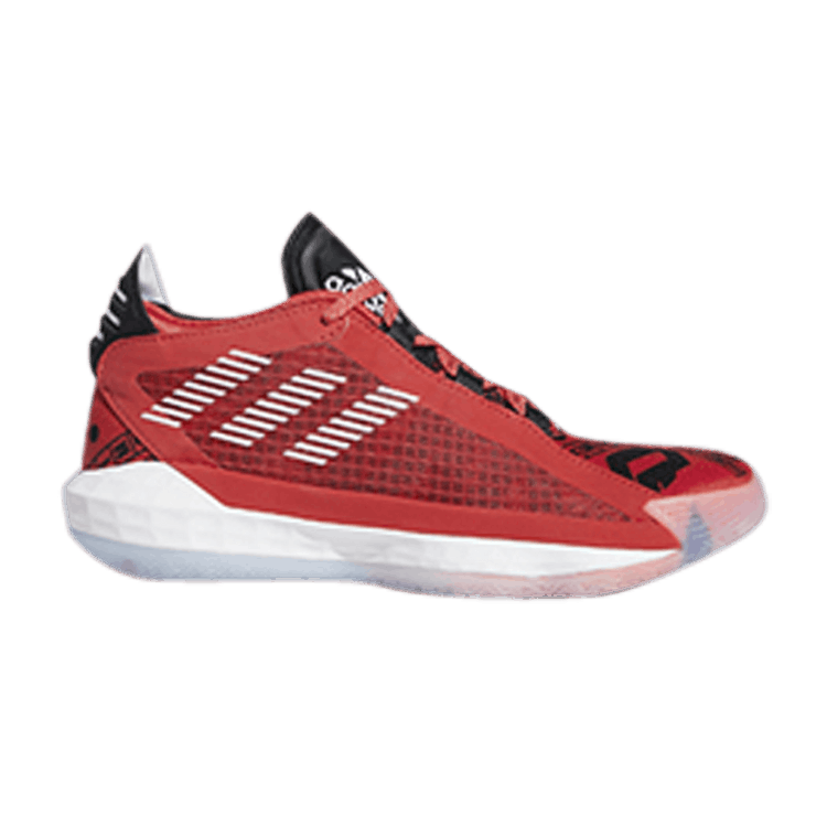 Adidas Dame 6 Big Kids 'Geek Up' — Glory Red/Dash Grey/Solar Red