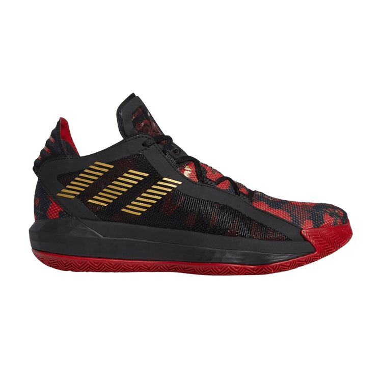 Adidas Dame 6 'Forbidden City' — Core Black/Gold Metallic/Scarlet