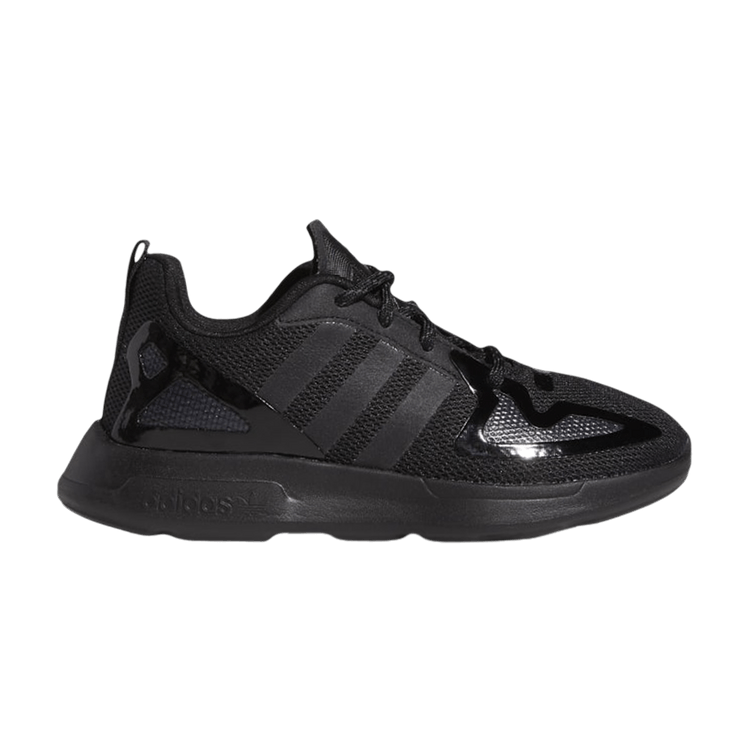 Adidas ZX 2K Flux Little Kid 'Monochrome Black' — Core Black/Core Black/Grey