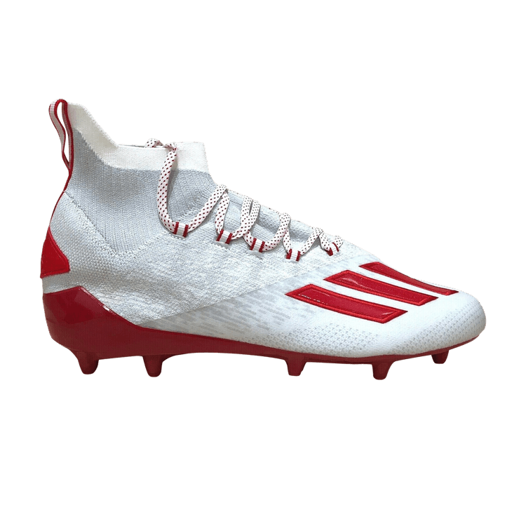 Adidas Adizero Primeknit Cleat 'Light Grey Red' — Light Grey/Red/White