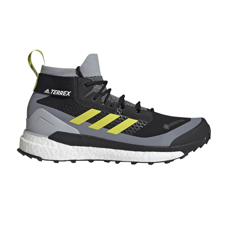 Adidas Terrex Free Hiker GTX 'Halo Silver Acid Yellow' — Halo Silver/Acid Yellow/Core Black