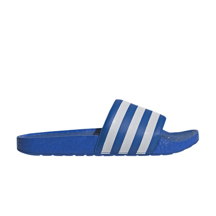 Adidas Adilette Boost Slides 'Blue' — Cloud White/Blue/Cloud White