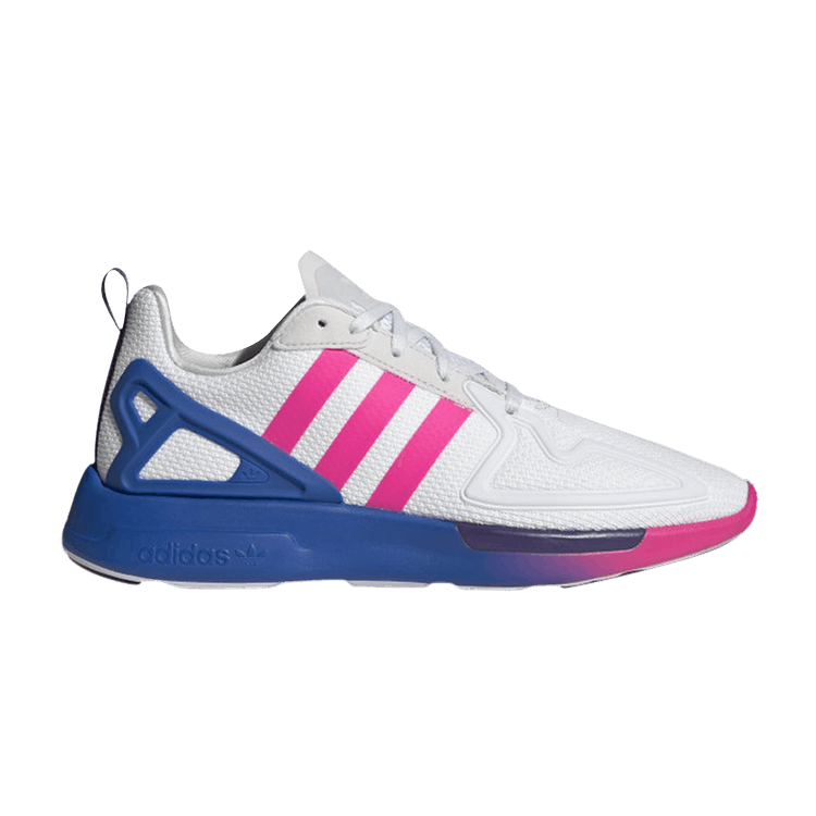 Adidas Wmns ZX 2K Flux 'Gradient Sole - White Shock Pink' — Crystal White/Shock Pink/Blue