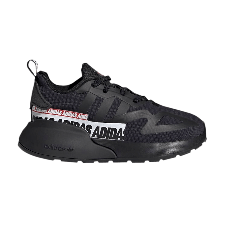 Adidas ZX 2K J 'Wordmark Heel Stripe' — Core Black/Core Black/Cloud White