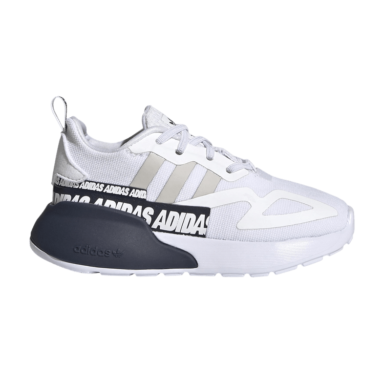 Adidas ZX 2K Infant 'Wordmark Heel Stripe - White' — Cloud White/Grey One/Core Black