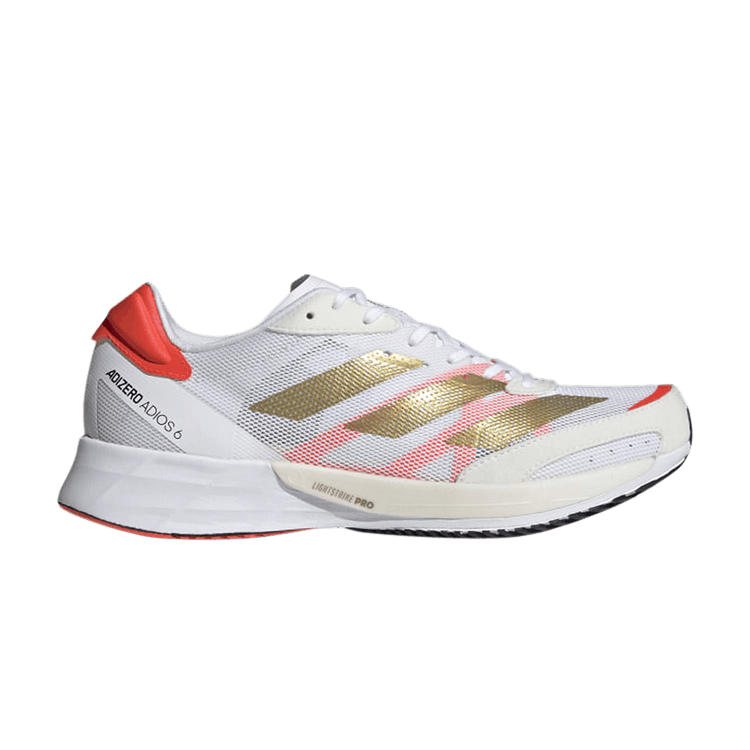 Adidas Wmns Adizero Adios 6 'Tokyo' — Cloud White/Gold Metallic/Solar Red