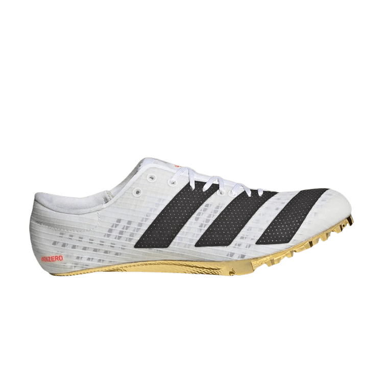 Adidas Adizero Finesse Spikes 'White Gold Solar Red' — Footwear White/Core Black/Solar Red