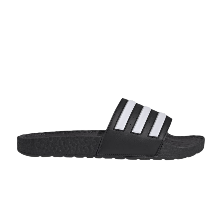 adidas Adilette Boost Slides 'Black White Stripes' — Core Black/Cloud White/Core Black