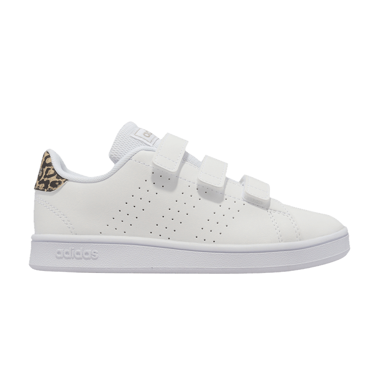 Adidas Advantage J 'White Leopard' — Cloud White/Cloud White/Hazy Beige