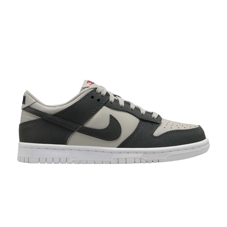 Nike Dunk Low GS 'Light Iron Ore Anthracite Glitter' — Light Iron Ore/White/Gym Red/Anthracite