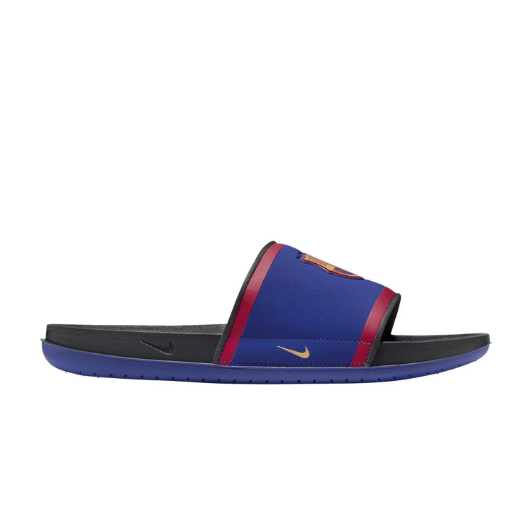 Nike OffCourt Slide 'FC Barcelona' — Deep Royal Blue/Dark Smoke Grey/Noble Red/Club Gold