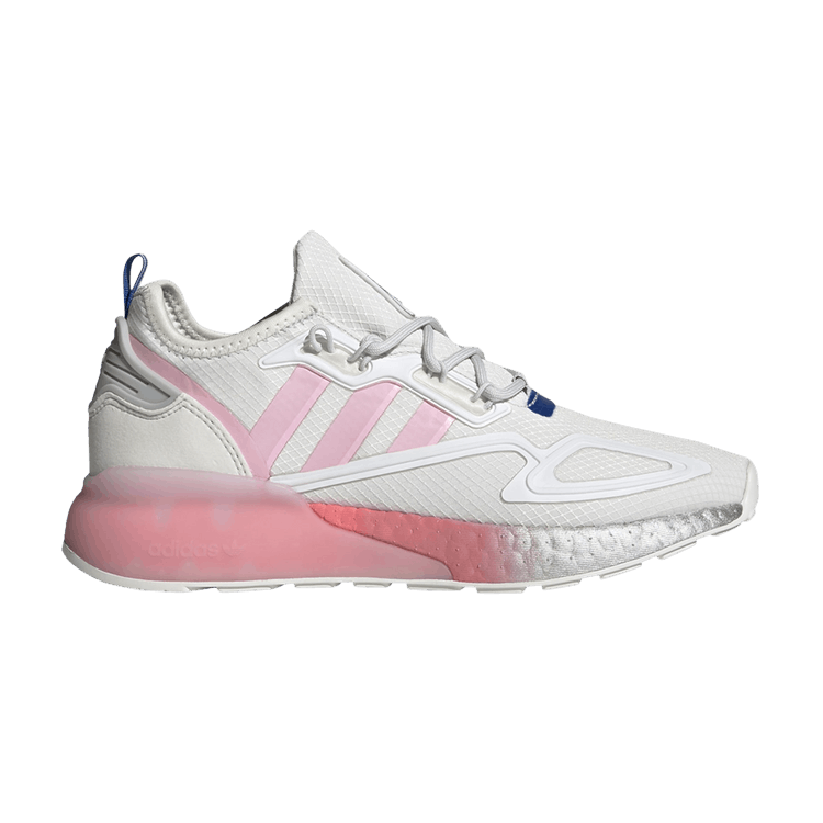 Adidas Wmns ZX 2K Boost 'White True Pink' — Crystal White/True Pink/Matte Silver