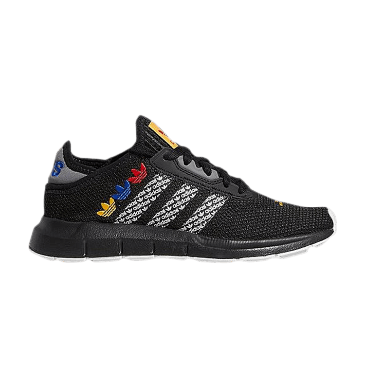 Adidas Swift Run X J 'Logo Print - Black' — Core Black/Footwear White/Active Gold