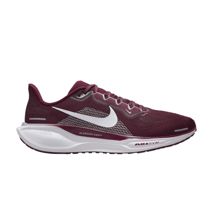 Nike Air Zoom Pegasus 41 'Alabama A&amp;M' — Deep Maroon/White/Wolf Grey/White