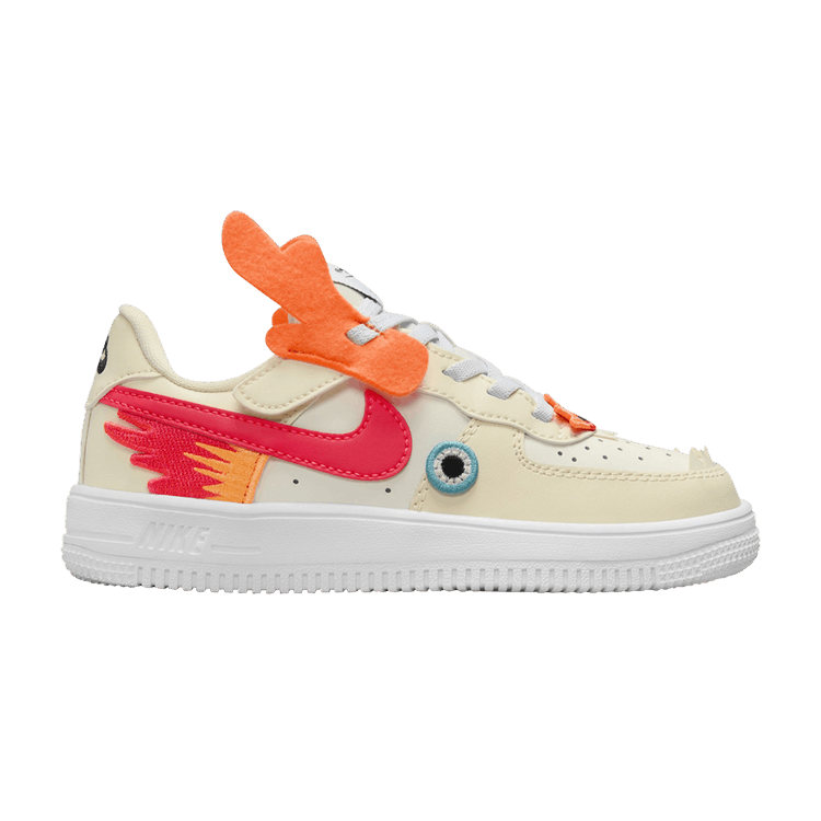 Nike Force 1 Low LV8 EasyOn PS 'Year of the Dragon' — Coconut Milk/Coconut Milk/White/Bright Crimson