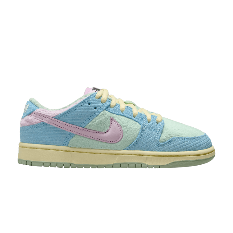 Verdy x Nike Dunk Low SB PS 'Visty' — Blue Gaze/Light Arctic Pink/Bicycle Yellow/Enamel Green/Copa