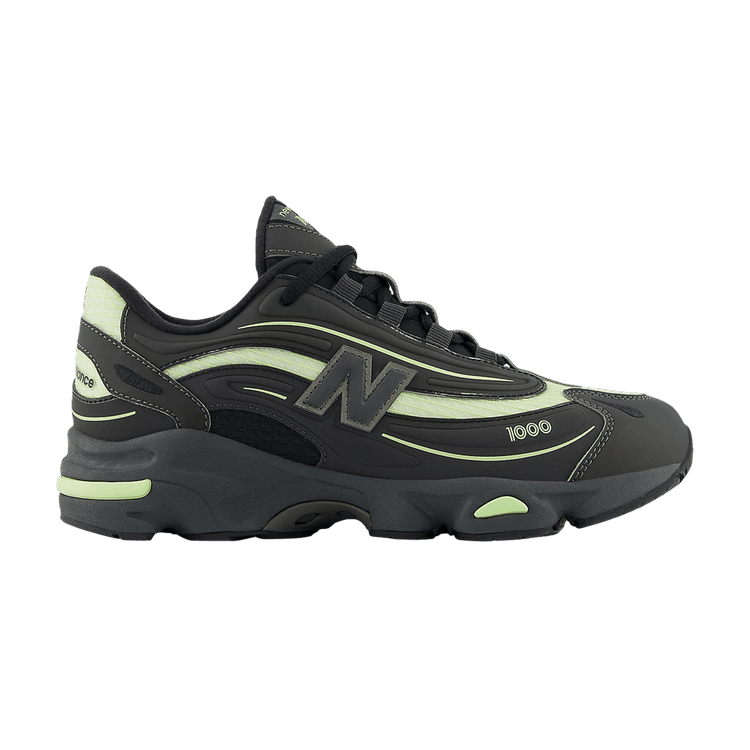 New Balance 1000 Lace Big Kid 'Black Metallic Dry Lime' — Black Metallic/Dry Lime
