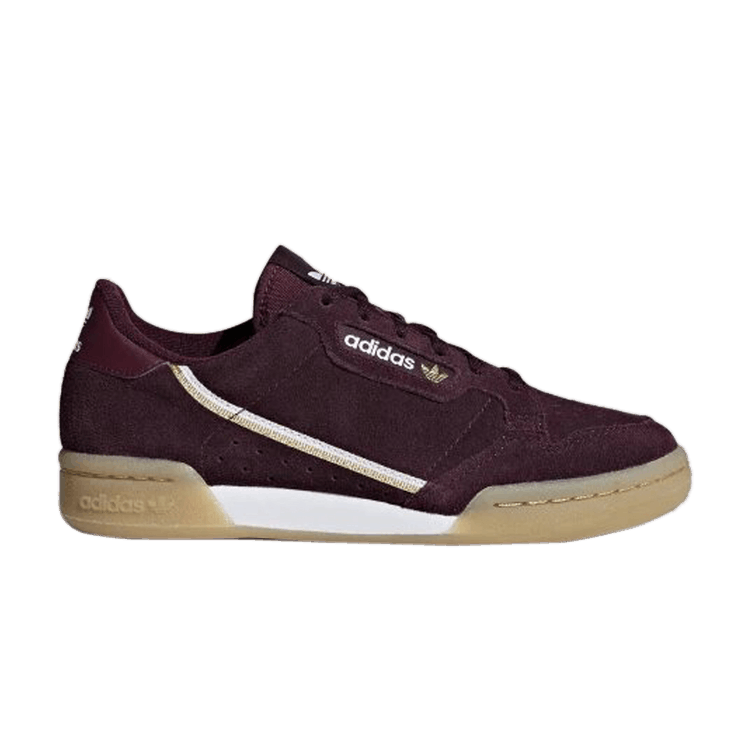 Adidas Continental 80 J 'Maroon' — Maroon/Footwear White/Gold Metallic