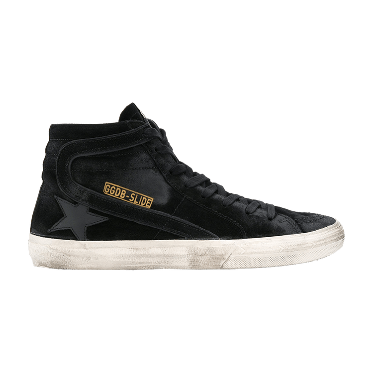 Golden Goose Distressed Slide High Top Sneaker 'Black' — Black