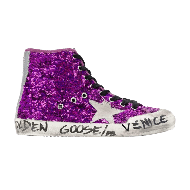 Golden Goose Wmns Francy Donna High 'Purple Sequins' — Purple/Silver