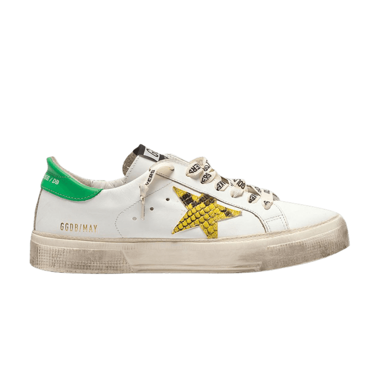 Golden Goose Wmns May 'White Green Snakeskin' — White/Green