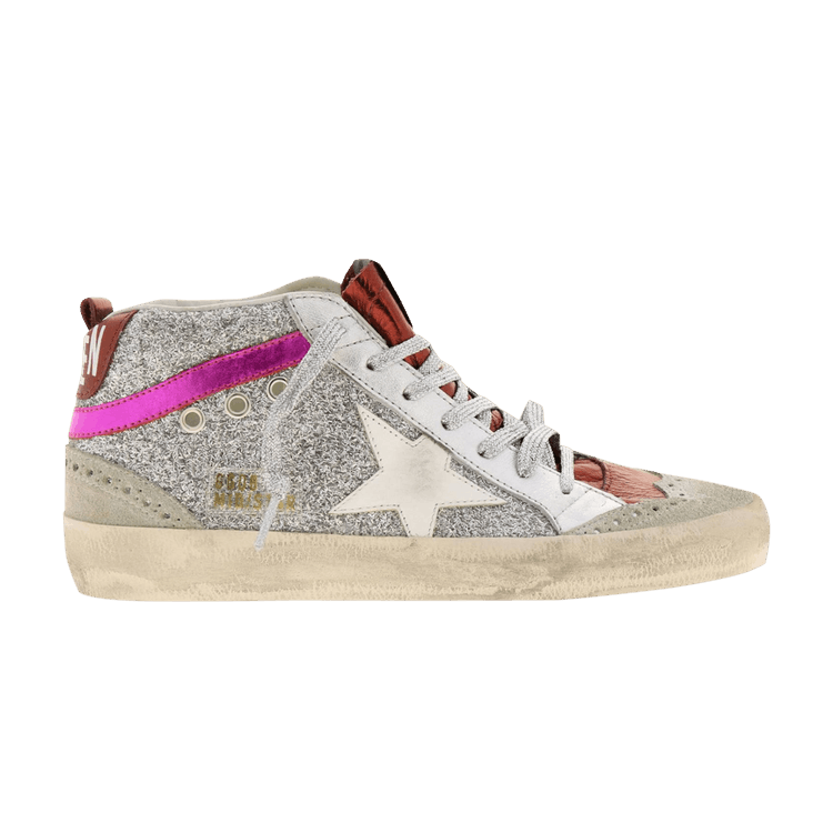Golden Goose Wmns Mid Star 'Silver Glitter Pink' — Silver Glitter/Pink Lamina/White