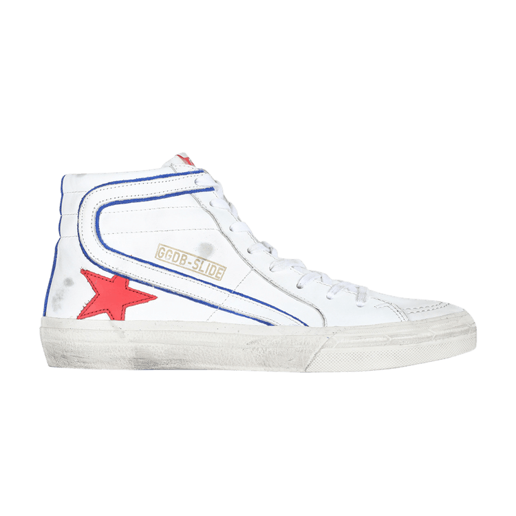 Golden Goose Slide Sneaker 'White Cherry' — White/Cherry/Blue/Gold